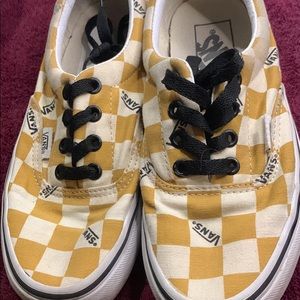 Vans canvas yellow checkered shoes mens 3.5 woman’s sz 5